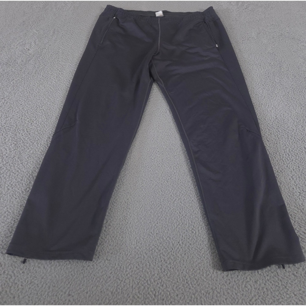 VINTAGE‎ Nike Pants Mens XL Grey Fit Dry Straight Leg Zipper Pockets Ankle Y2K